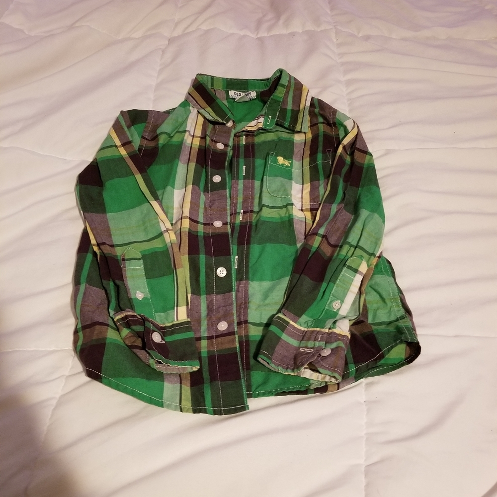 Boys plaid dress shirt small